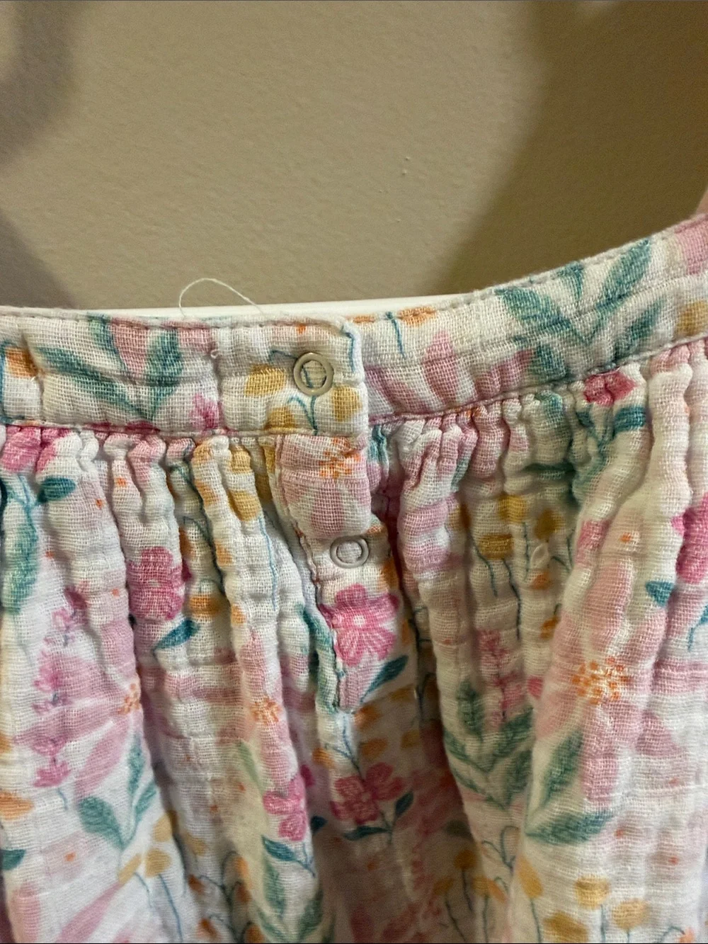 Angel Dear Floral Cotton Tank Top - Pink, Yellow & Green